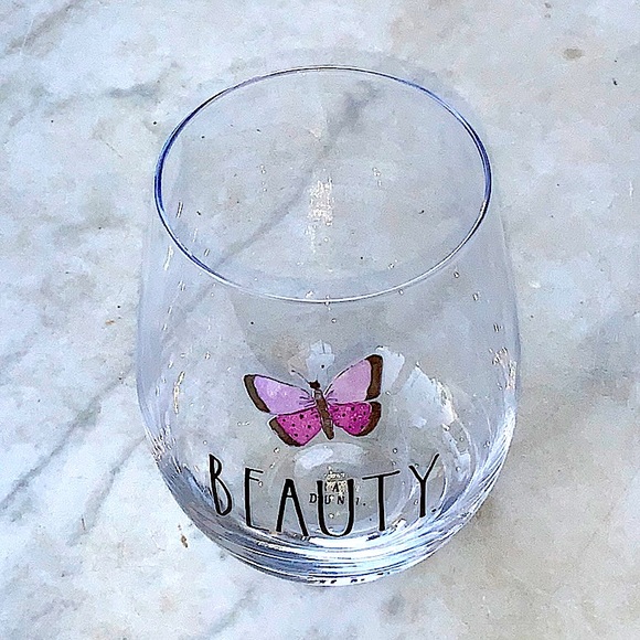 RAE DUN STEMLESS WINE & DINE GLASS 19.0Z BUTTERFLY PURPLE NEW - Picture 3 of 5